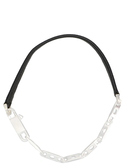 Rick Owens Chain Choker Necklace In Black And Silver