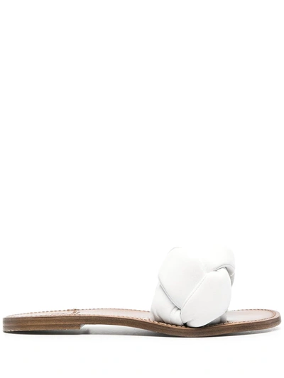 Silvano Sassetti Braided-strap Leather Sandals In Bianco