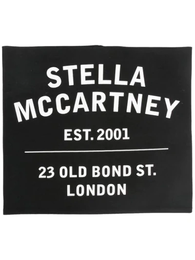 Stella Mccartney Logo Print Scarf In Black