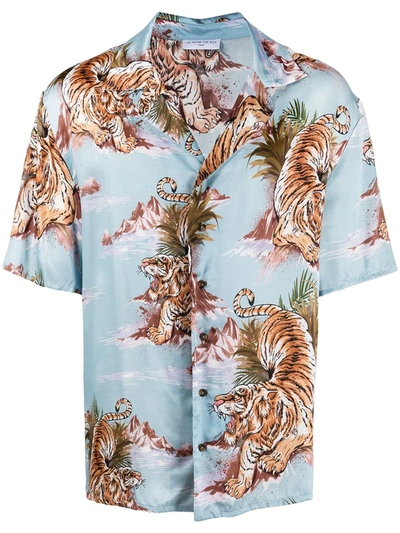 Ih Nom Uh Nit Tiger Print Short-sleeve Shirt In Blue