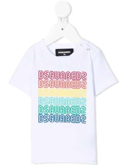 Dsquared2 Kids' White T-shirt For Boy With Logos