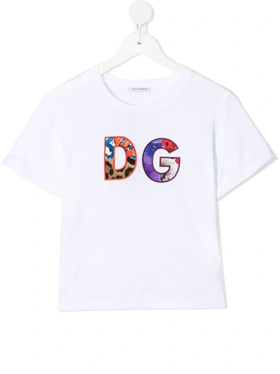 Dolce & Gabbana Kids' Little Girl's And Girl's Logo T-shirt In White