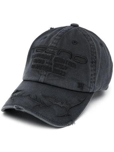 Misbhv Embroidered Denim Cap In Black