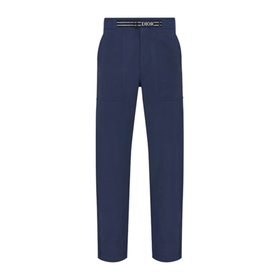 Dior Logo Belt Pants In Blue