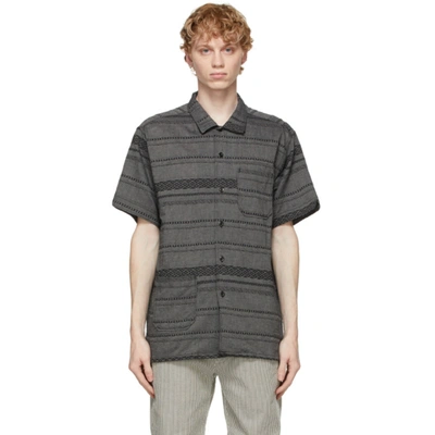 Engineered Garments Grey Striped Camp Shirt In Kt022 Grey