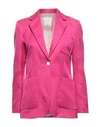 Sandro Hanel Jacquard Blazer In Fuchsia