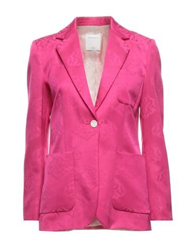 Sandro Hanel Jacquard Blazer In Fuchsia
