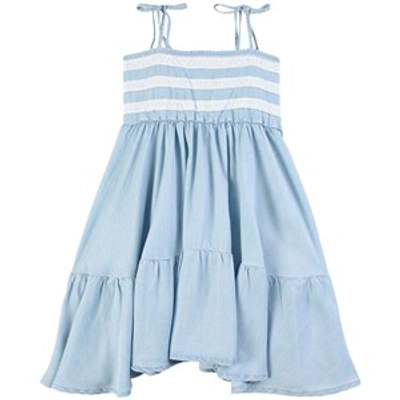 Tocoto Vintage Kids' Tencel Lace Dress Blue