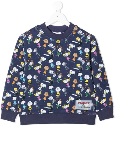 The Marc Jacobs Teen Peanuts-motif Cotton Sweatshirt In Blue