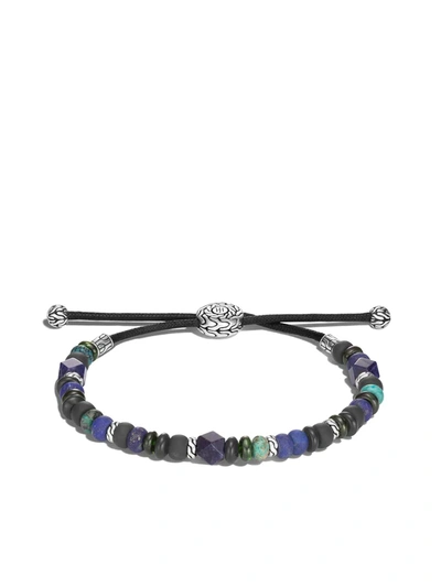 John Hardy Classic Chain Silver Beads Pull Through Bracelet In Lapis Lazuli