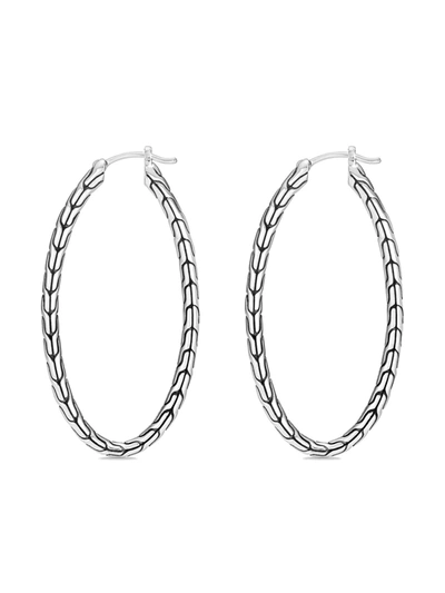 John Hardy Classic Chain Large Sterling Silver Hoop Earrings