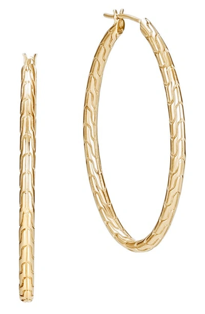 John Hardy 18k Yellow Gold Classic Chain Hoop Earrings