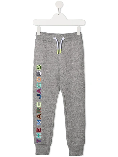 The Marc Jacobs Kids' Logo-print Cotton Track Trousers In Grey