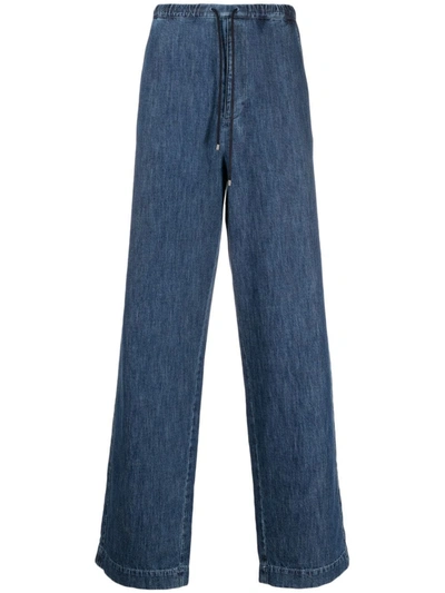 Valentino Straight Leg Denim Trousers In Blue