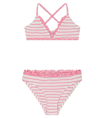 Melissa Odabash Kids' Baby Sky Striped Bikini In Pink