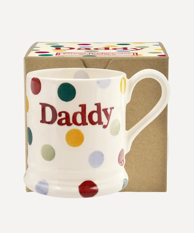 Emma Bridgewater Polka Dot Daddy Boxed Half-pint Mug In Multicolour