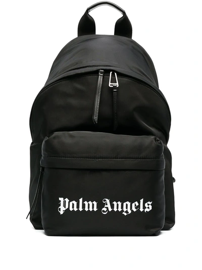 Palm Angels Small Logo Print Backpack In Black