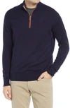 Peter Millar Crown Regular Fit Quarter Zip Pullover In Navy