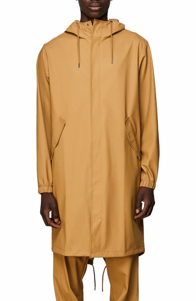 Rains Fishtail Waterproof Hooded Rain Jacket In Khaki
