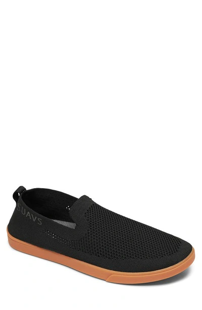 Suavs The Barton Slip-on Sneaker In Jet Black/ Gum