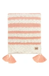 Ugg (r) Ziomara Stripe Throw Blanket In Peach Quartz