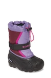 Sorel Kids' Flurry Weather Resistant Snow Boot In Purple Dahlia