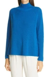 Eileen Fisher Ribbed Merino Wool Turtleneck Box Top In Marne