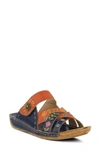 L'artiste Leigh Sandal In Navy Multi Leather