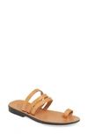 Jerusalem Sandals Angela Slide Sandal In Tan Leather