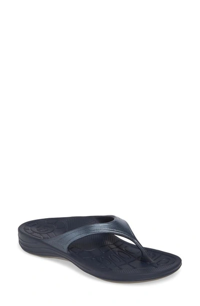 Aetrex Fiji Flip Flop In Navy