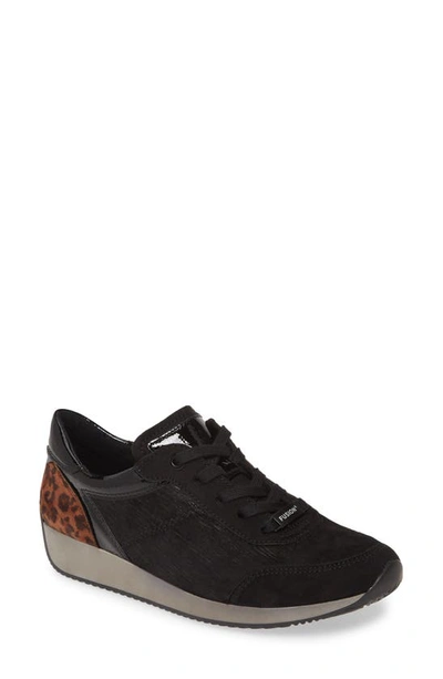 Ara Lana Sneaker In Black Fabric