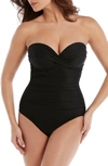 Miraclesuitr Rock Solid Madrid Bandeau One-piece Swimsuit In Black