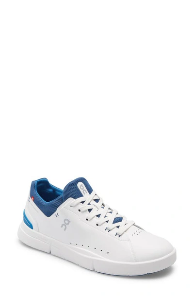 On Men's The Roger Advantage Low Top Sneakers In White/cobalt