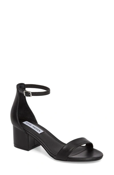 Steve Madden Irenee Ankle Strap Sandal In Black Leather