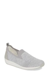 Ara Leena Sneaker In Silver Woven Fabric