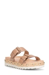 Donald Pliner Larabee Platform Slide Sandal In Camel Leather