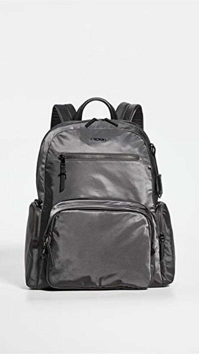 Tumi Voyager Carson Nylon Backpack In Iron/ Black