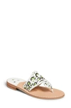 Jack Rogers Jacks Flip Flop In Green Leopard Print Leather