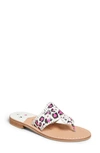 Jack Rogers Jacks Flip Flop In Pink Leopard Print Leather