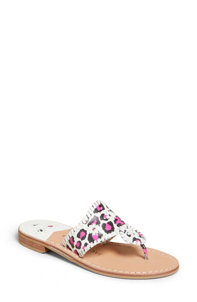 Jack Rogers Jacks Flip Flop In Pink Leopard Print Leather