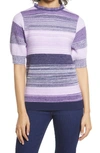 Halogenr Halogen Stripe Rib Sweater In Purple Multi Stripe