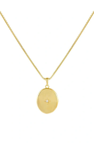 Adinas Jewels Sunburst Oval Pendant Necklace In Gold