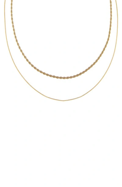 Adinas Jewels Double Chain Link Necklace In Gold