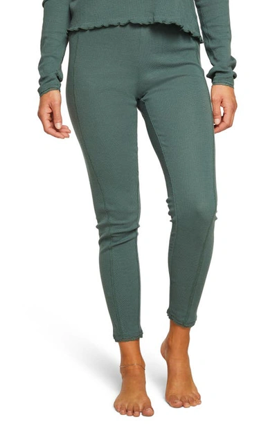 Chaser Heritage Lace Trim Thermal Leggings In Aspen