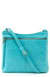 Hobo Cambel Leather Crossbody Bag In Aqua