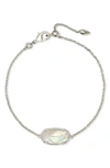 Kendra Scott Elaina Slide Bracelet In Rhodium Iridescent Abalone