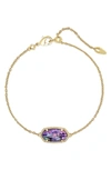 Kendra Scott Gold-tone Elaina Stone Slider Bracelet In Lilac