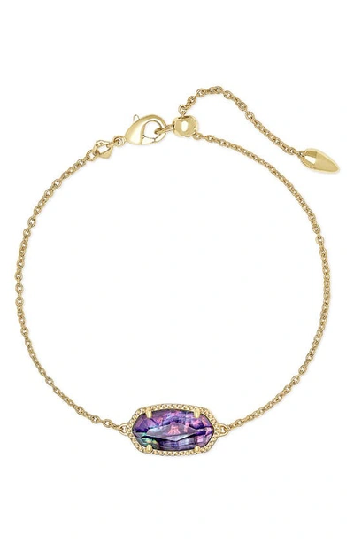Kendra Scott Gold-tone Elaina Stone Slider Bracelet In Purple/gold
