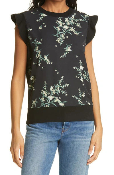 Ted Baker Womens Black Papyrus Floral-print Crepe Top 6