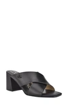 Calvin Klein Women's Isha Slip-on Dress Sandals Women's Shoes In Black Leather